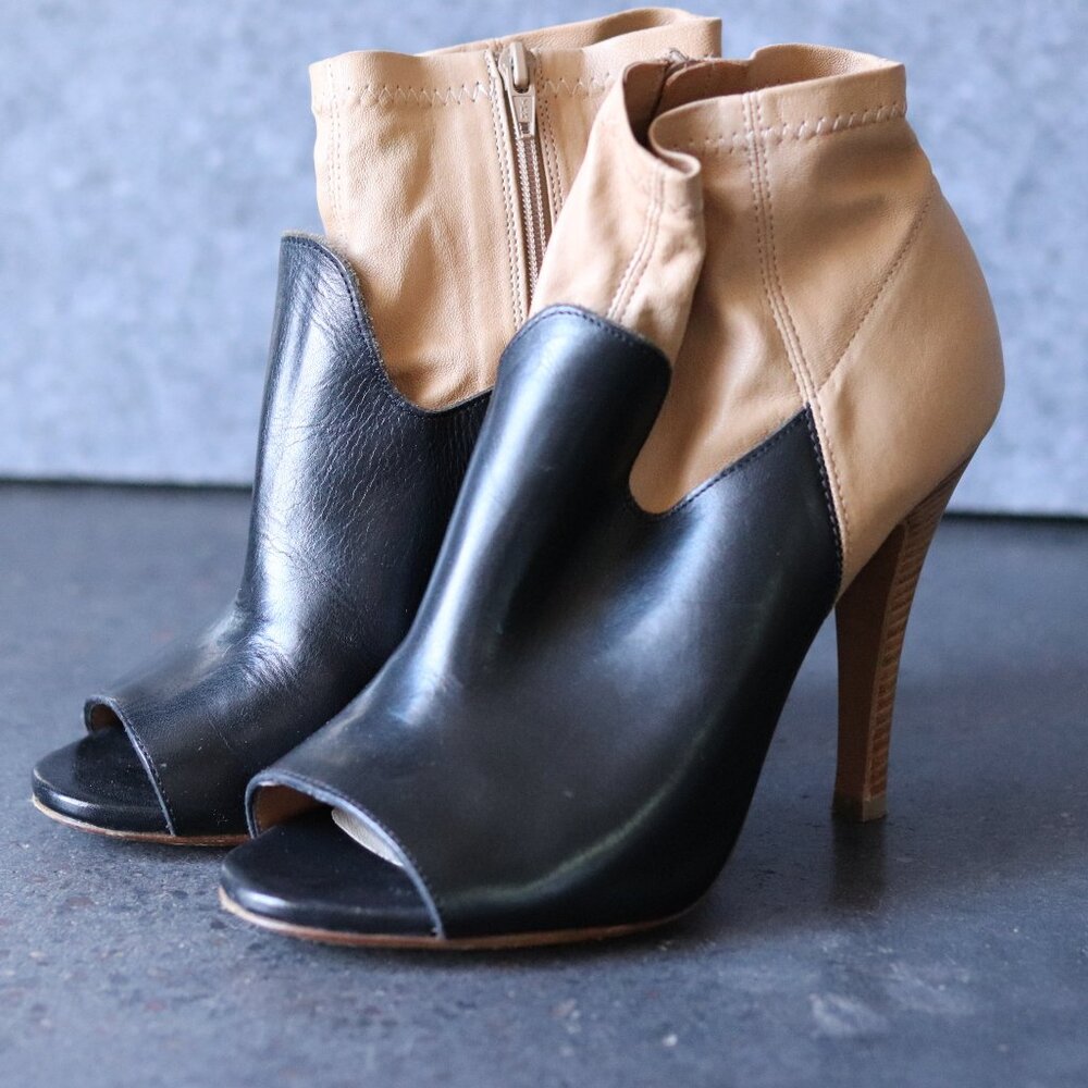 Maison Martin Margiela Open Toe Leather Booties 7.5